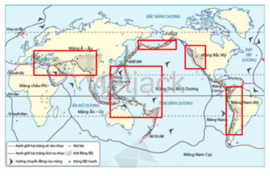 Hãy xác định các đới động đất trên thế giới ở hình 9.3. (ảnh 1)