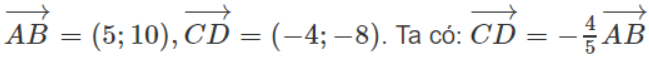  Cho bốn điểm A(-2; -3), B(3; 7), C(0; 3), D(-4; -5) Chứng minh rằng hai đường (ảnh 1)