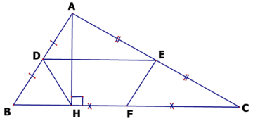 Câu 7: Cho tam giác ABC (AB < AC), đường cao AH. Gọi D< E, F lần lượt (ảnh 1)