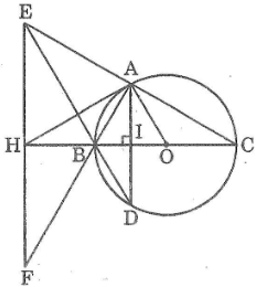 Cho tam giác ABC vuông tại A (AB < AC) nội tiếp trong đường tròn (O)  (ảnh 1)