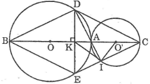 Cho hai đường tròn (O; R) và (O’; R’) tiếp xúc ngoài tại A (R > R’). Vẽ các (ảnh 1)