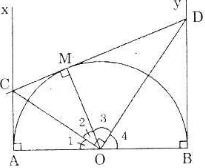 Cho nửa đường tròn tâm O có đường kính AB (đường kính của một đường (ảnh 1)