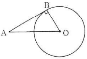 Cho đường tròn tâm O bán kính 6cm và một điểm A cách O là 10cm. Kẻ tiếp tuyến AB (ảnh 1)