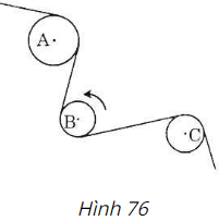 Đố. Dây cua-roa trên hình 76 có những phần là tiếp tuyến của các đường tròn tâm A, B, C (ảnh 1)