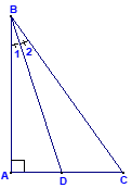 Câu 16: Cho tam giác ABC vuông tại A có AB = 4.căn bậc hai 3, AC = 4 và đường phân giác BD (ảnh 1)