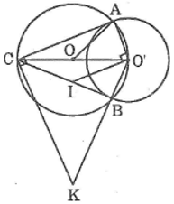 Cho hai đường tròn (O) và (O’) cắt nhau tại A và B, trong đó O’ nằm trên đường (ảnh 1)