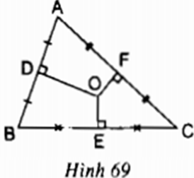 Cho tam giác ABC, O là giao của các đường trung trực của tam giác; D, E, F theo thứ tự (ảnh 1)
