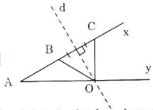 Cho góc nhọn xAy và hai điểm B, C thuộc tia Ax. Dựng đường tròn (O) đi qua B và C  (ảnh 1)