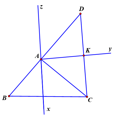 Cho tam giác ABC, Ax là tia phân giác của (ảnh 1)