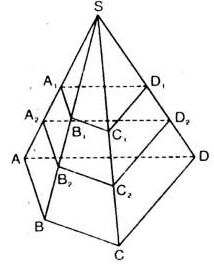 Cho hình chóp S. ABCD. Gọi A1 là trung điểm của cạnh SA và A2 là trung điểm của đoạn (ảnh 1)