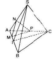 Cho tứ diện đều S.ABC cạnh bằng a. Gọi I là trung điểm của đoạn AB, M là điểm di  (ảnh 1)