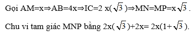 Với giả thiết của bài tập 7, chu vi của thiết diện tính theo AM = x là  (ảnh 1)
