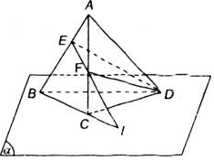 Cho điểm A không nằm trên mặt phẳng anlpha chứa tam giác BCD. Lấy E và F là các điểm (ảnh 1)