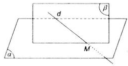 Gọi M là giao điểm của đường thẳng d và mặt phẳng anlpha. Chứng minh M là điểm chung của (ảnh 1)