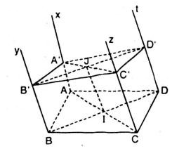 Cho hình bình hành ABCD. Qua A, B, C, D lần lượt vẽ bốn nửa đường thẳng Ax, By, Cz, Dt (ảnh 1)