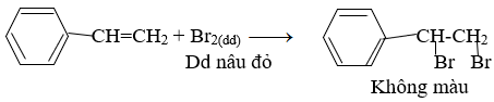 Cho từ từ phenol vào nước brom; stiren vào dung dịch brom trong CCl4. Nêu hiện tượng và viết các phương trình hóa học. (ảnh 1)