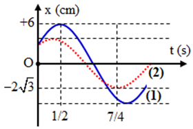 Cho hai chất điểm dao động điều hòa cùng tần số, đồ thị li độ A. 1,72 (ảnh 1)