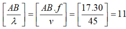 Hai nguồn sóng kết hợp A và B dao động cùng pha, v = 45 (ảnh 1)