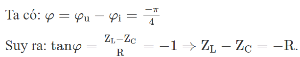 Đặt vào hai đầu đoạn mạch có R, L, C mắc nối tiếp một A (ảnh 1)