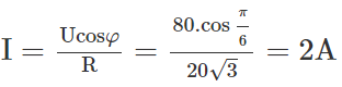 Đặt điện áp u=80 căn bậc hai 2 cos(100pi t (ảnh 2)