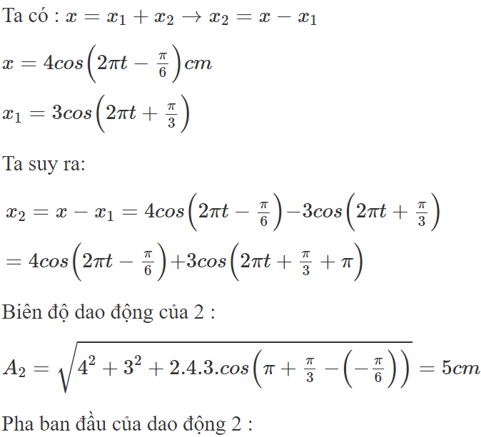 Dao động tổng hợp của hai dao động điều hòa cùng phương, cùng (ảnh 1)