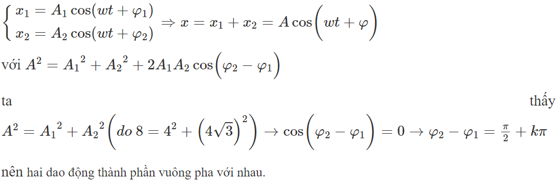 Khi tổng hợp hai dao động điều hoà cùng phương cùng tần (ảnh 1)