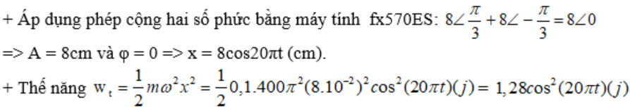 Một vật có khối lượng m = 100g thực hiện đồng thời hai dao động (ảnh 1)