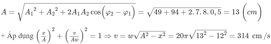 Một vật thực hiện đồng thời hai dao động điều hoà cùng phương C (ảnh 1)