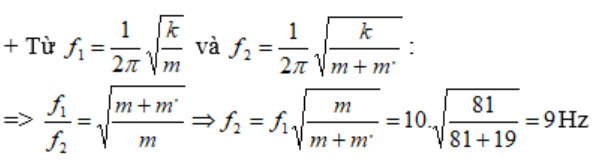 Khi treo một vật có khối lượng m = 81g vào một lò xo thẳng (ảnh 1)