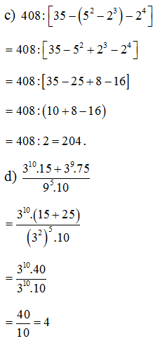 Tính hợp lí (nếu được):  a)45.78+45.32+55.44+55.66  . b)  .  c)  . d)  . (ảnh 1)