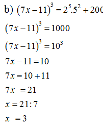 Tìm số tự nhiên x ,biết: 	a) (x-140) chia 7 =3 (ảnh 1)