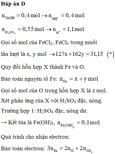 Hòa tan hết m gam hỗn hợp X gồm Fe, FeO, Fe2O3 và Fe3O4 vào dung dịch (ảnh 1)