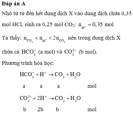 Hấp thụ hoàn toàn V lít CO2 (đktc) vào dung dịch chứa đồng thời (ảnh 1)