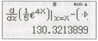 Đạo hàm của hàm số y=1/5 e^4x là (ảnh 1)