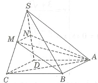 Cho hình chóp S.ABCD có đáy ABCD là hình chữ nhật. Mặt phẳng (ảnh 1)