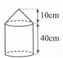 Một cái cột có hình dạng như hình bên (gồm một khối nón và một khối trụ khép lại) (ảnh 1)
