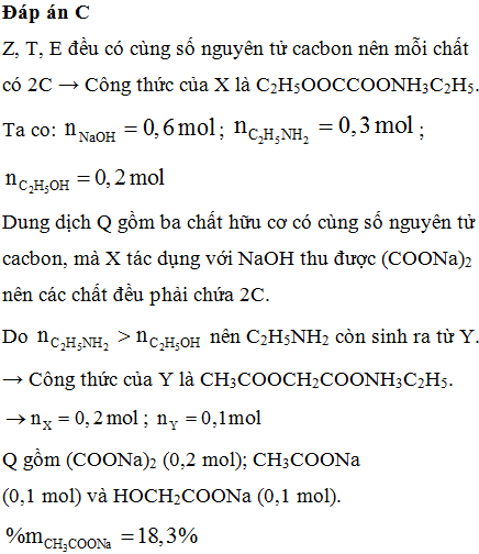 X và Y là hai chất hữu cơ có cùng công thức phân tử C6H13NO4. (ảnh 1)
