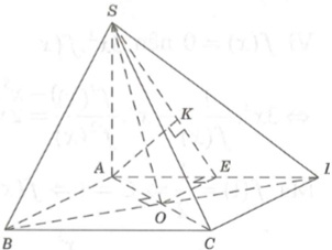 Cho hình chóp S.ABCD có đáy ABCD là hình vuông tâm O, cạnh a. Cạnh bên  (ảnh 1)