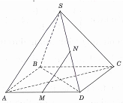 Cho hình chóp S.ABCD có đáy là hình vuông ABCD cạnh bằng a (ảnh 1)