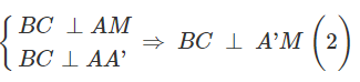 Cho hình lăng trụ tam giác đều ABC. A'B'C' có góc giữa hai mặt phẳng (A'BC) và (ABC) bằng 600, cạnh AB=a. Tính thể tích V của khối lăng trụ ABC. A'B'C'. (ảnh 1)