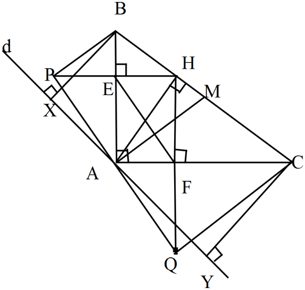 Cho tam giác ABC vuông ở A (AB<AC), đường cao AH, đường trung tuyến  (ảnh 1)