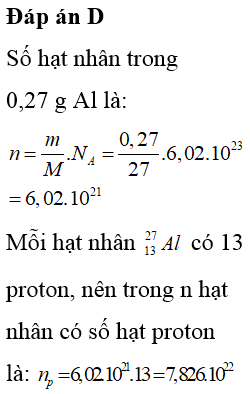Biết số Avôgađrô NA= 6,02.10 mũ 23 hạt/mol và khối lượng của hạt nhân bằng (ảnh 1)