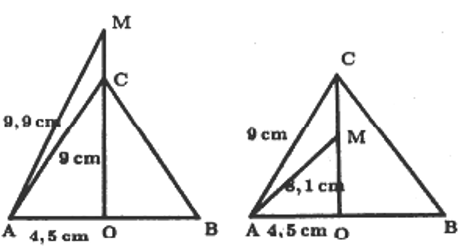 Ba điểm A, B, C trên mặt nước là 3 đỉnh của tam giác đều có cạnh bằng 9 cm, (ảnh 1)