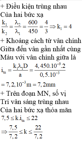 Trong thí nghiệm Y-âng về giao thoa ánh sáng, khoảng cách giữa hai khe là 0,5 (ảnh 1)