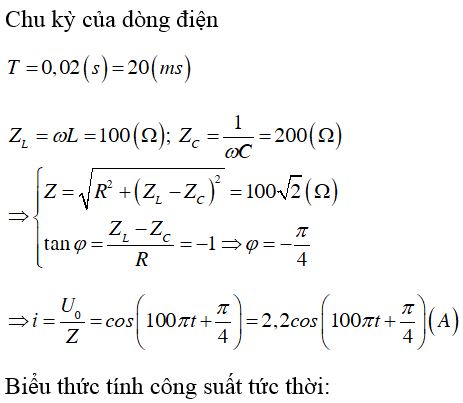 Đặt điện áp xoay chiều u=200 căn 2cos(100.pi.t) ( tính bằng giây) vào (ảnh 1)