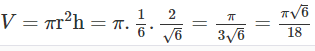 Cho khối trụ có diện tích toàn phần là π và có thiết diện cắt bởi mặt phẳng đi qua trục là hình vuông. Thể tích khối trụ là: (ảnh 1)