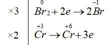 Xét phản ứng :  x B r 2 + y C r O − 2 + . . . O H − → . . . B r − + . . . C r O 2 − 4 + . . H 2 O  Giá trị của x và y là : (ảnh 1)