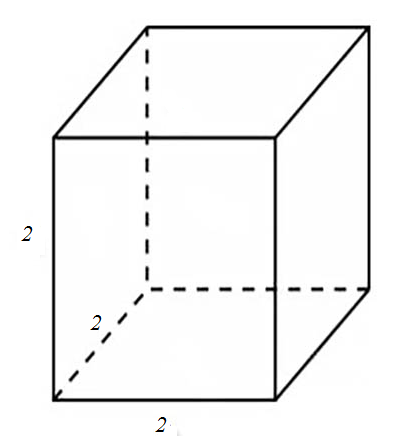 Tính thể tích của khối lập phương có cạnh bằng 2.  A. 4  B. 8/3  C. 6  D. 8. (ảnh 1)
