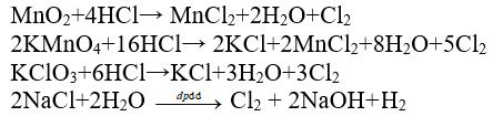 Để điều chế clo, người ta có thể làm như sau:  A. Điện phân muối NaCl nóng chảy hoặc dung dịch NaCl  (ảnh 1)