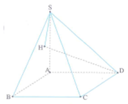 Cho hình chóp S.ABCD có đáy ABCD là hình vuông có cạnh (ảnh 1)